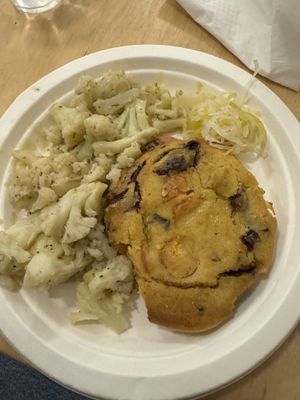 chickpea burger, cauliflower  at Rumi Bottega Organica in Rome