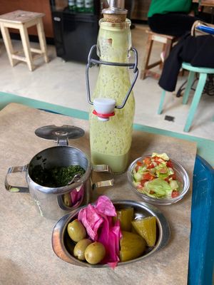 Love the sauces   at Sir Hummus in Amsterdam