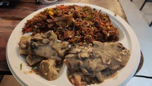 Oriental rice 🍚 at Corazón Animal Vegano in Bogota