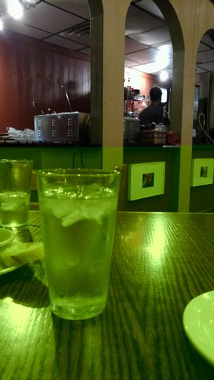 view from our table....bad. Need to block the back of machines from view.  at Soup Spoon Cafe in Lansing