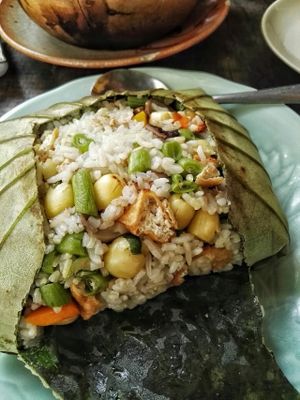Fried rice in lotus leaf at Tib Restaurant - Phan Ke Binh in Ho Chi Minh City