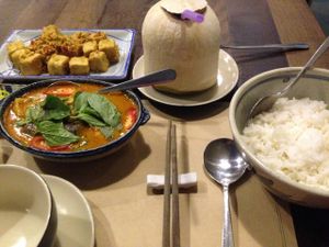 Lemongrass Tofu, Curry, Coconut Water, Rice! at Tib Restaurant - Phan Ke Binh in Ho Chi Minh City