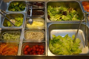 fresh juicy salads at Greendot 绿一点 - Paya Lebar in Central Singapore