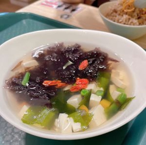 Tofu Rainbow Soup with Brown Rice at Kampung Senang EcoHarmony Cafe 轻安地球村 in Central Singapore