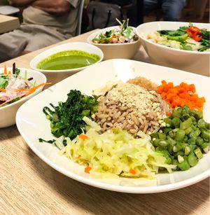 Thunder tea rice at Kampung Senang EcoHarmony Cafe 轻安地球村 in Central Singapore