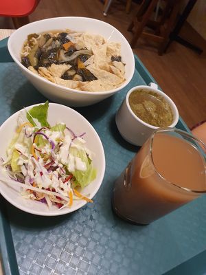 Organic noodle set at Kampung Senang EcoHarmony Cafe 轻安地球村 in Central Singapore