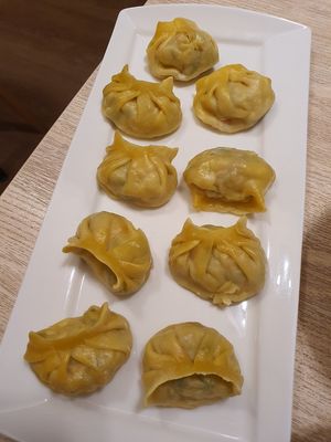Steam dumplings at Kampung Senang EcoHarmony Cafe 轻安地球村 in Central Singapore
