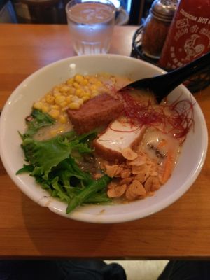 vegan ramen with extra roasted garlic at Tajima Ramen - Hillcrest in San Diego