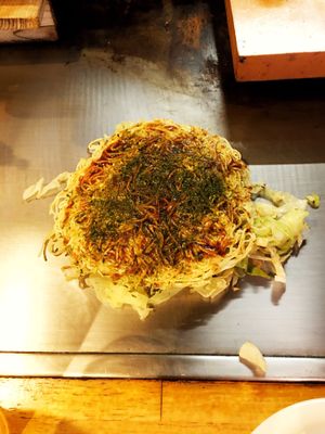 Okonomiyaki at Yakeppachi in Hiroshima