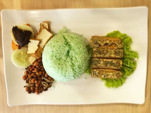 Nasi lemak  at Clover 8 in Central Singapore