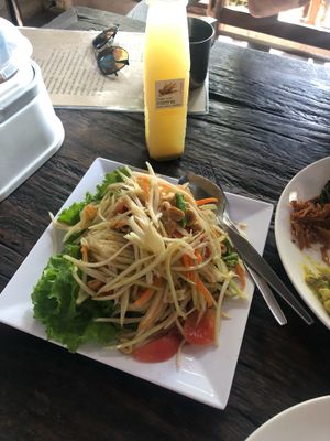 Papaya salad at SuratThani Vegetarian in Surat Thani