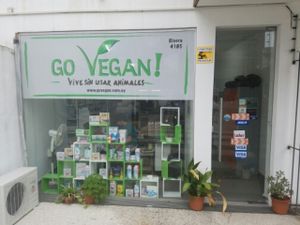 outside at Go Vegan in Montevideo