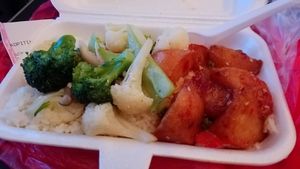 to go $4 ride and 2 veggies at SIN - Ba Fang Vegetarian 八方素食 - T2 in East Singapore