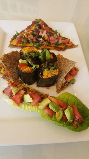 I got the sample, i enjoyed the bbq wrap ... all is full of flavors.   at Lov'n It Live in East Point