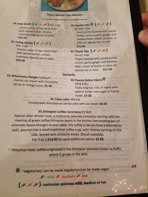 Menu page 4 at Empress Taytu in Cleveland