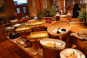 Buffet. Some things were labelled, but not everything. at Hinano in Sapporo