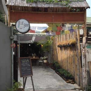 The entrance at Blue Gate Cafe  in Chiang Mai