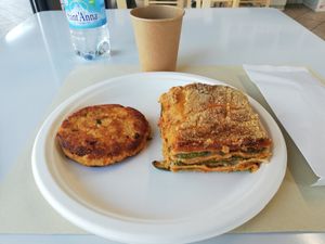 Lasagne & hamburgher at Ravegan Gastronomia in Ravenna