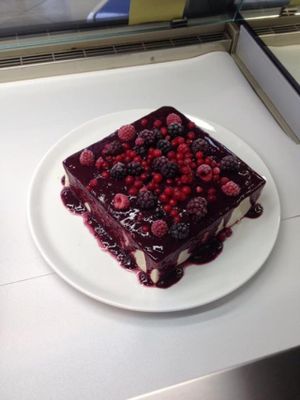 Pannacotta with fruits of the forest  at Ravegan Gastronomia in Ravenna
