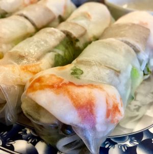 rice paper spring rolls with mock shrimp at An Lac Hanh in South El Monte
