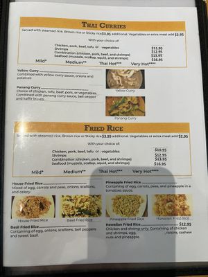Menu  at Taste of Thai Cuisine in Roswell