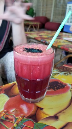 Good morning juice at Soul Kitchen in Rishikesh