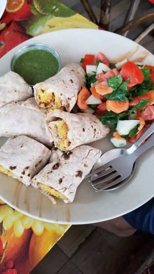 Falafel hummus wrap at Soul Kitchen in Rishikesh