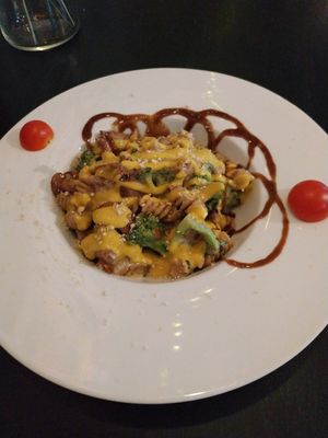 While grain pasta at Vegan Inspiratsioon in Tallinn