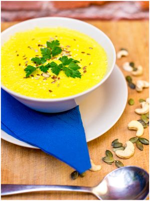Lentil-tumeric soup with coconut milk and ginger at Vegan Inspiratsioon in Tallinn