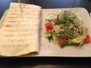 Veggie wrap w beetroot - kinoa - rice and mild soya-majo.
Filling and delicious ! at Vegan Inspiratsioon in Tallinn