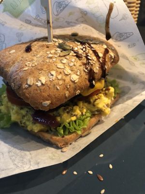 Spicy burger  at Vegan Inspiratsioon in Tallinn