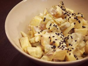 Traditional estonian potato salad at Vegan Inspiratsioon in Tallinn