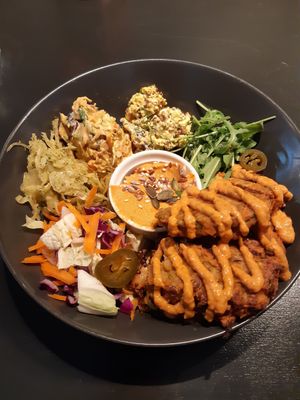 Spicy bowl at Vegan Inspiratsioon in Tallinn