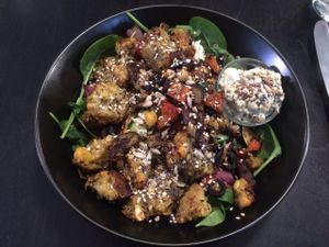 Falafel salad at Vegan Inspiratsioon in Tallinn