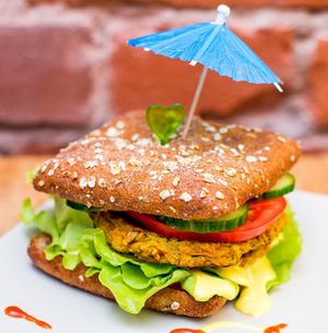 Vegan burger at Vegan Inspiratsioon in Tallinn