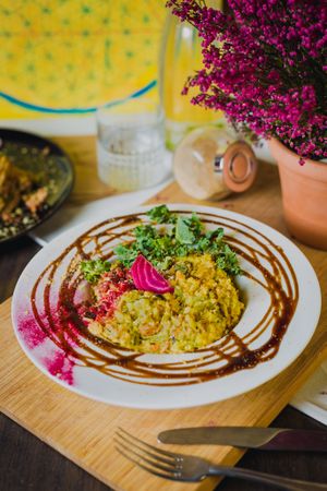 Chanterelle mushroom risotto:) at Vegan Inspiratsioon in Tallinn