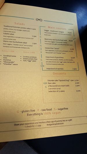 menu 2 at Vegan Inspiratsioon in Tallinn