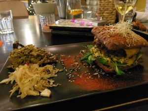 Spicy burger  at Vegan Inspiratsioon in Tallinn