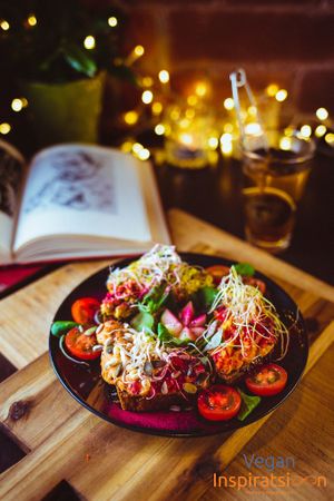 Gluten free breads with different toppings  at Vegan Inspiratsioon in Tallinn