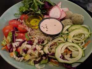 Fresh salad at Vegan Inspiratsioon in Tallinn
