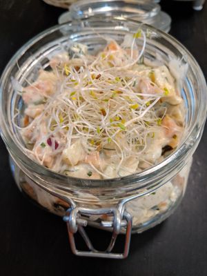 Tradition Estonian potato salad at Vegan Inspiratsioon in Tallinn