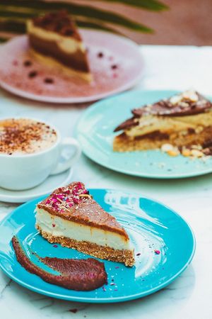 Salted caramel 'cheese'cake. at Vegan Inspiratsioon in Tallinn