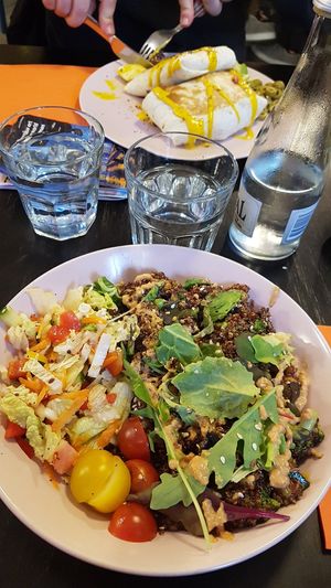 Quinoa Wok and Burrito at Vegan Inspiratsioon in Tallinn