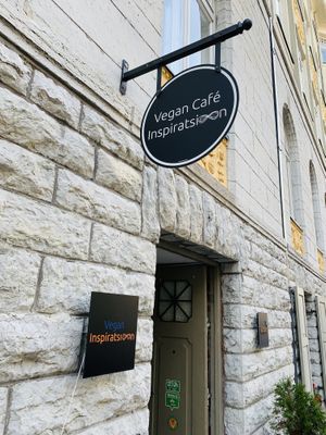 From outside at Vegan Inspiratsioon in Tallinn