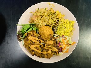 spicy bowl at Vegan Inspiratsioon in Tallinn