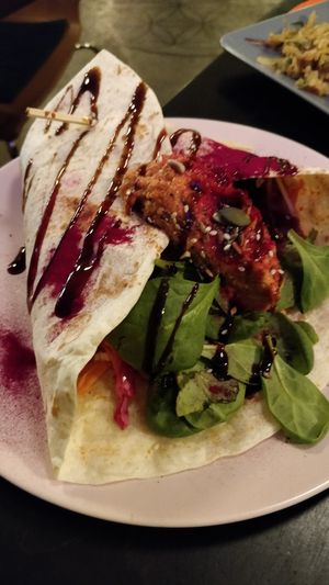 Tortilla with everything good inside  at Vegan Inspiratsioon in Tallinn