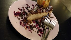 Amazing vegan cake at Vegan Inspiratsioon in Tallinn