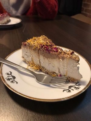 Salted Caramel cheesecake (tasted like banana) at Vegan Inspiratsioon in Tallinn