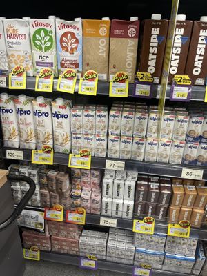 Plant-based long life milks  at Tops Market Samui in Koh Samui