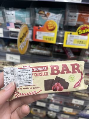 Vegan chocolate cranberry bar  at Tops Market Samui in Koh Samui